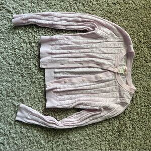 Little Girl Size XS 4/5 Soft Pink Cable Knit Cardigan